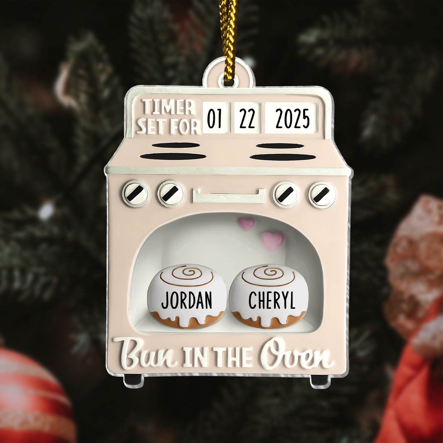 Family - Bun In The Oven - Personalized Acrylic Ornament