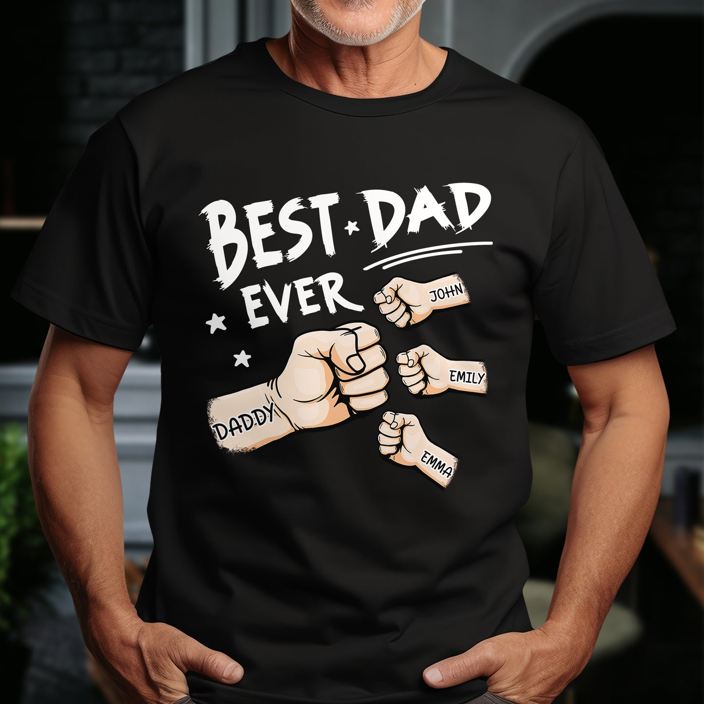 Father - The Best Dad Ever - Personalized Shirt (Ver 2)