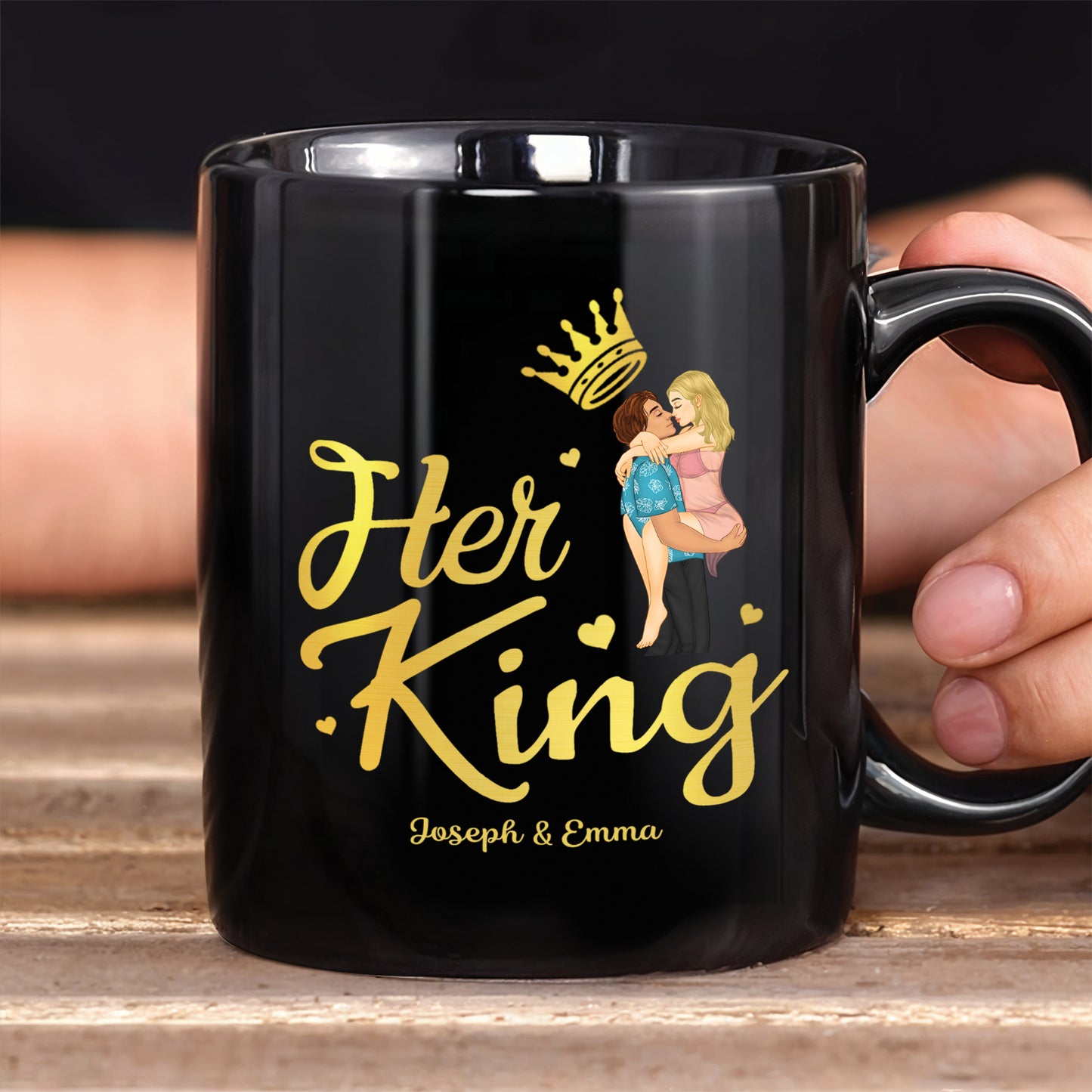 Couple - My King My Queen - Personalized Black Mug