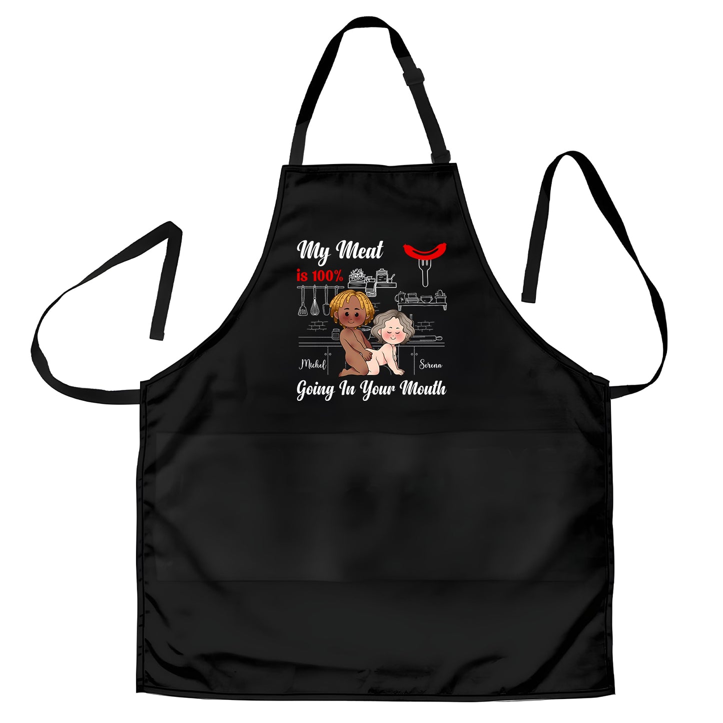 Couple - My Meat Is 100% Going In Your Mouth - Personalized Aprons