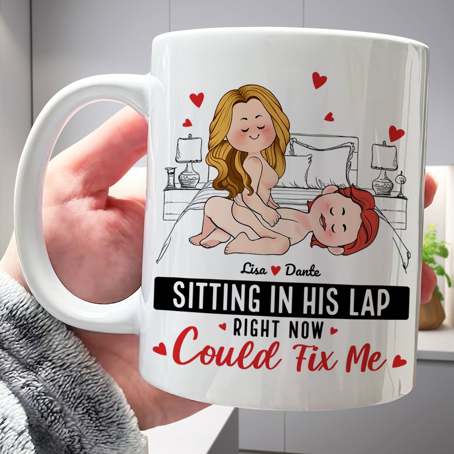 Couple - Sitting In His Lap Right Now Could Fix Me - Personalized Mug