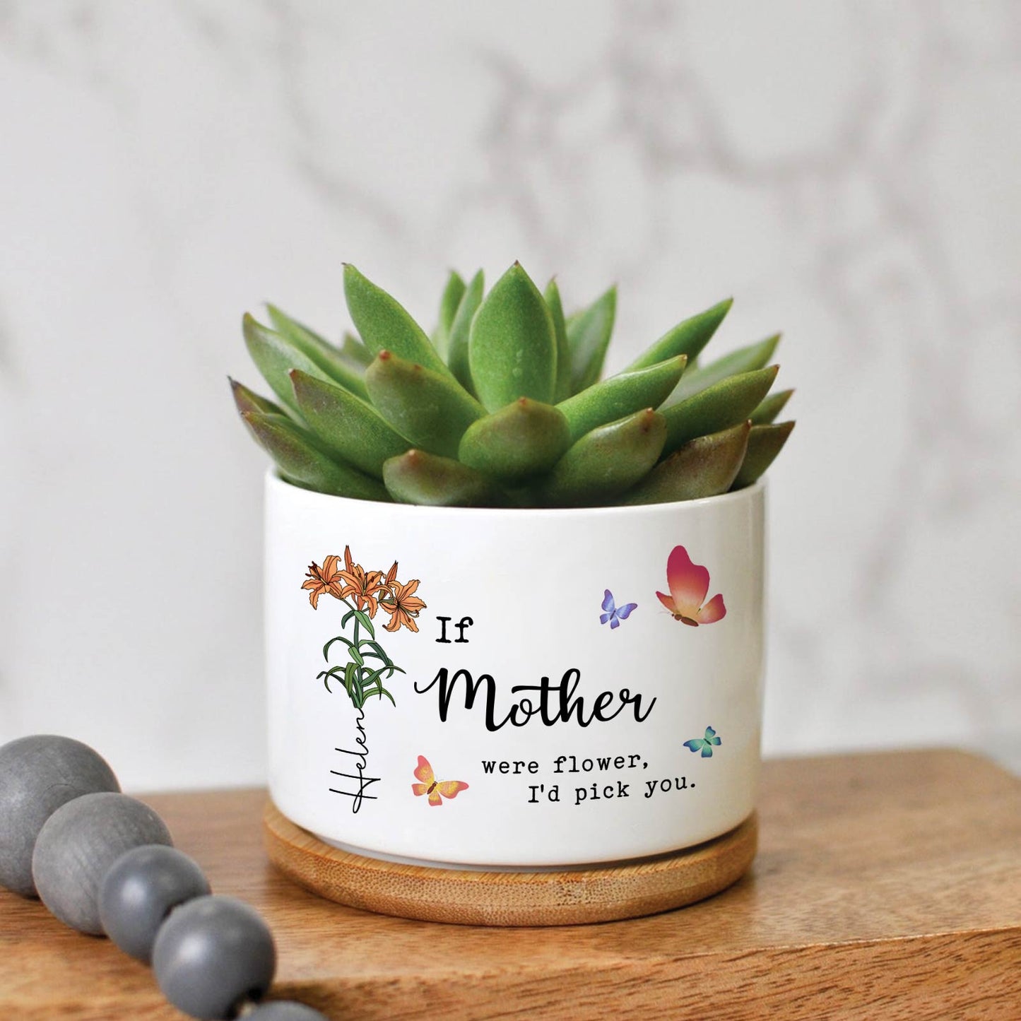 Family - If Mother Were Flower, I'd Pick You - Personalized Plant Pot