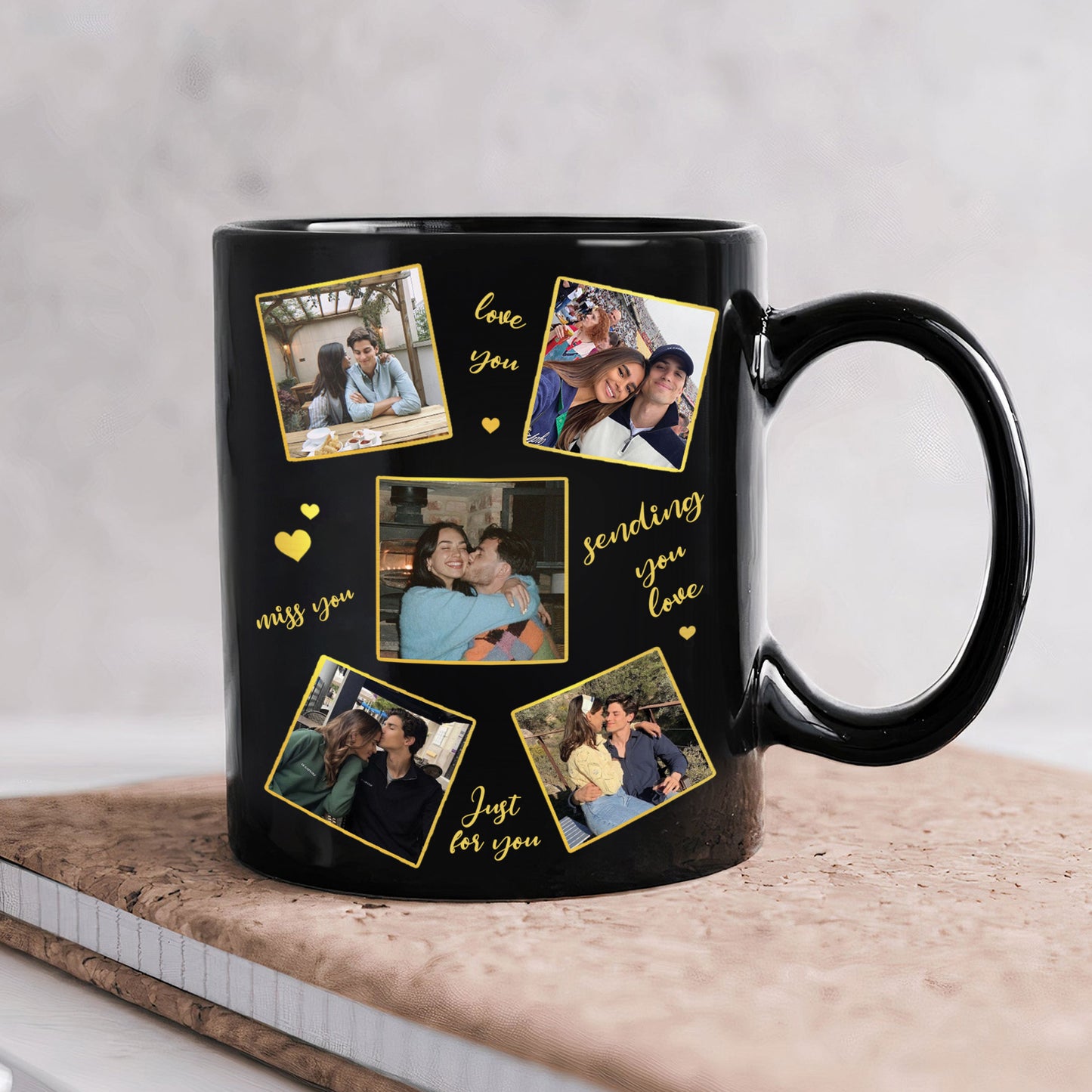 Couple - Her King & His Queen - Personalzied Black Mug