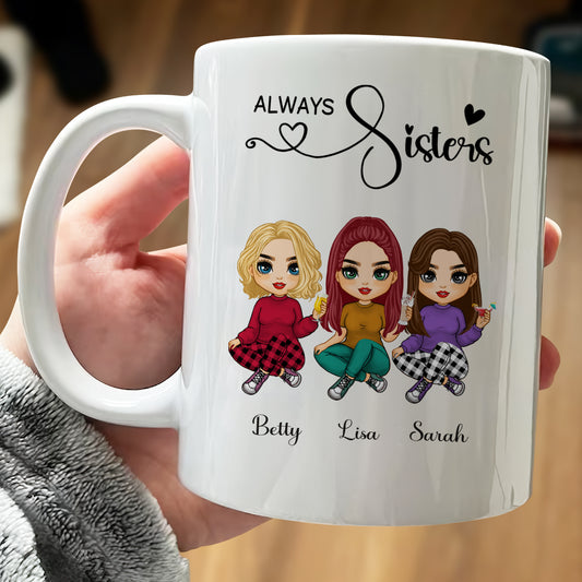 Besties - Always Sisters - Personalized Mug (Ver 3)