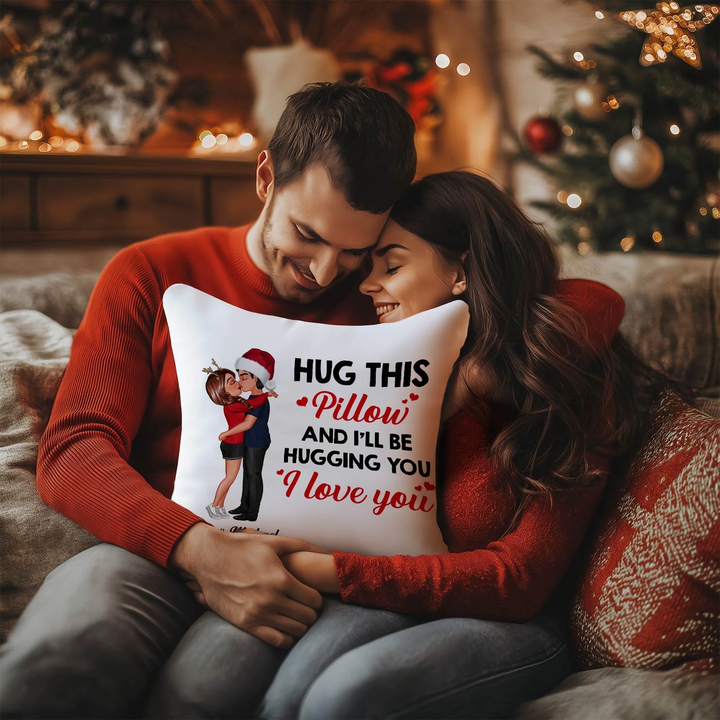 Couple - Hug This Pillow Until You Can Hug Me - Personalized Pillow