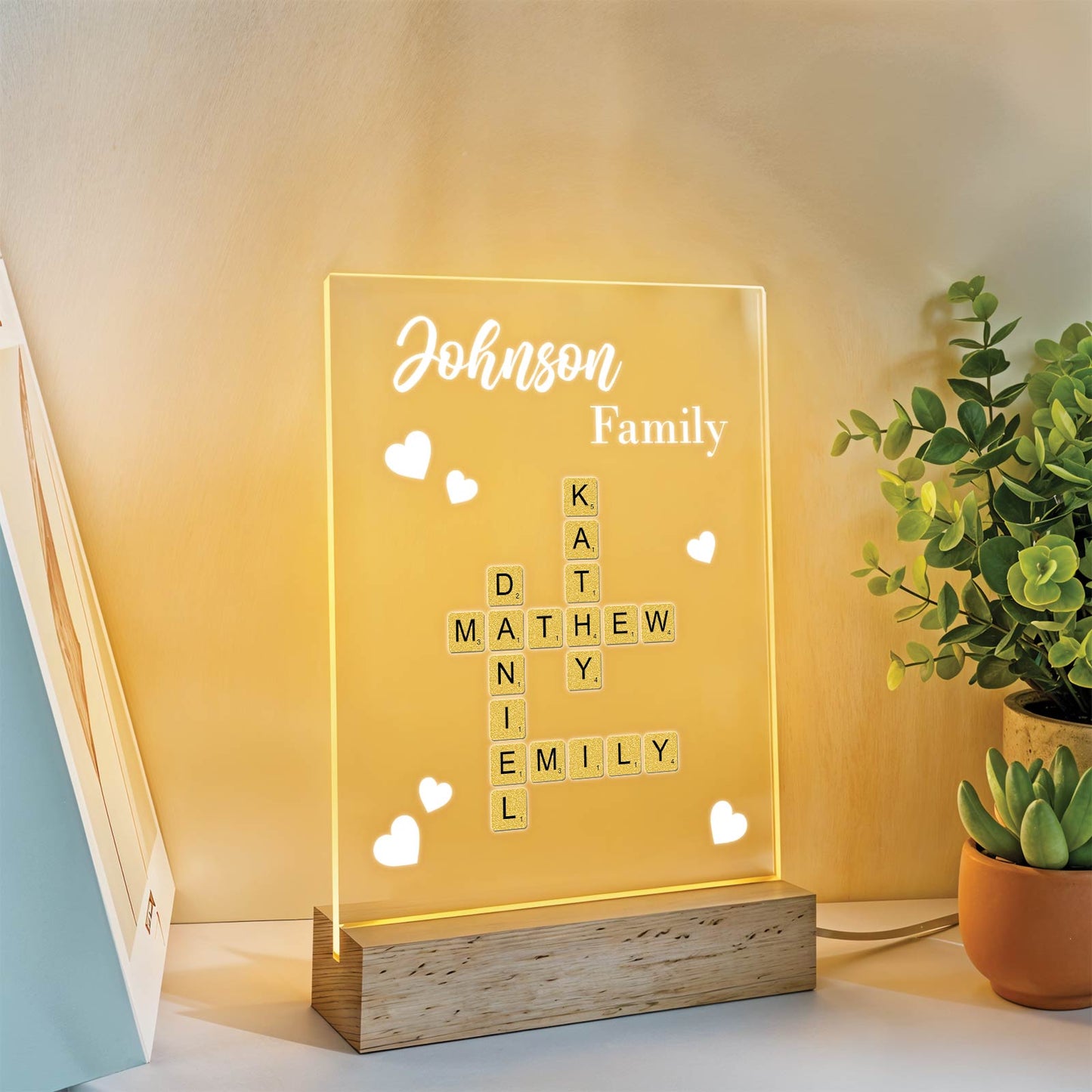 Family - Personalized Crossword LED Light