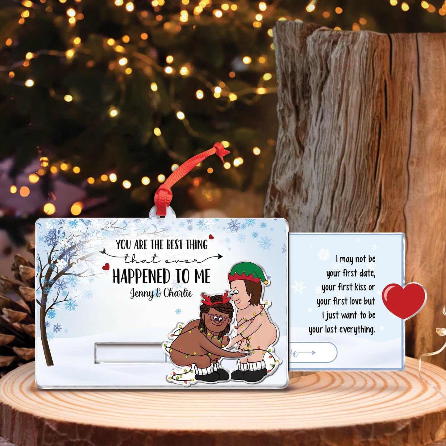 Couple - Loving Is Supporting Each Other In Old Age - Personalized Acrylic Slider Card