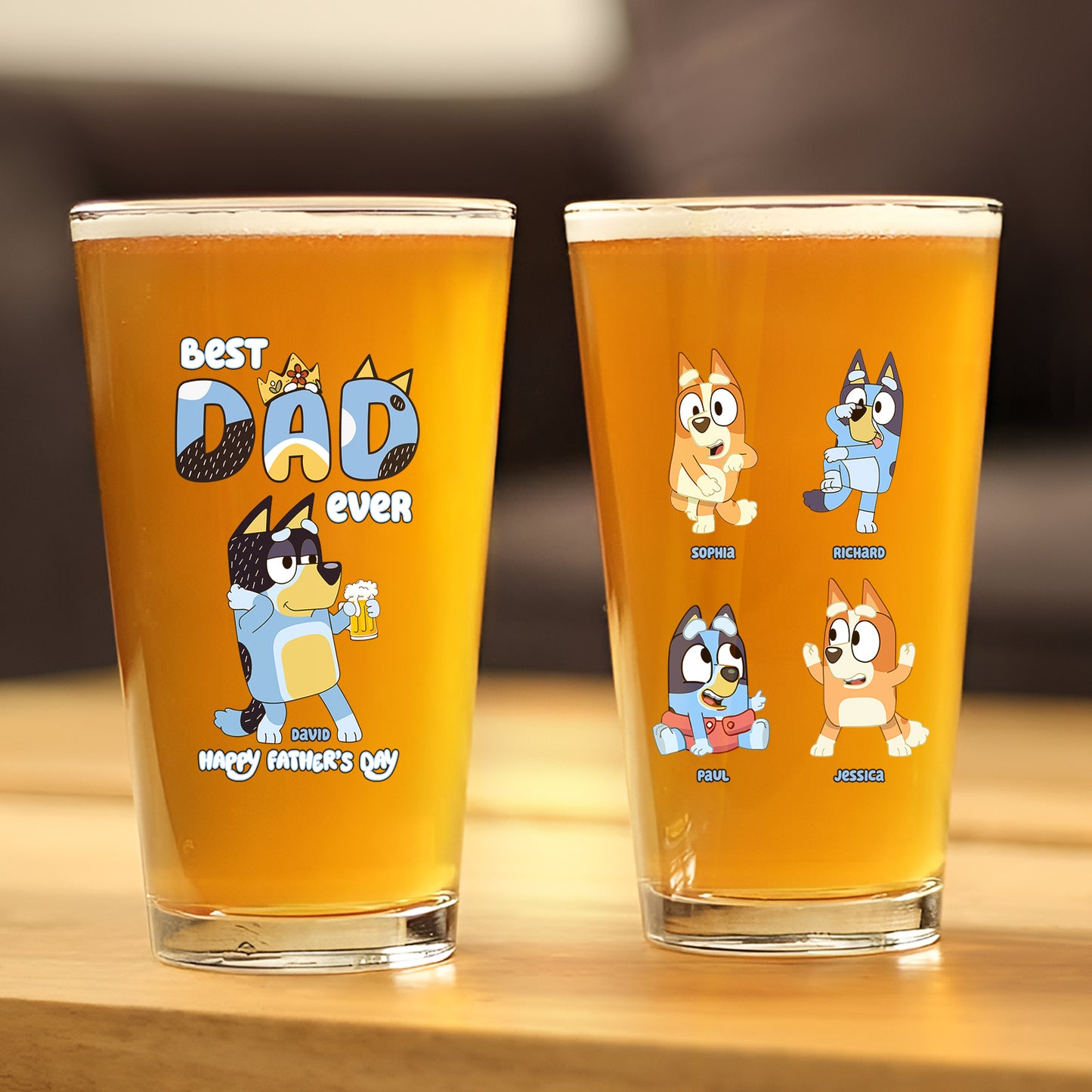 Family - Best Dad Ever - Personalized Beer Glass