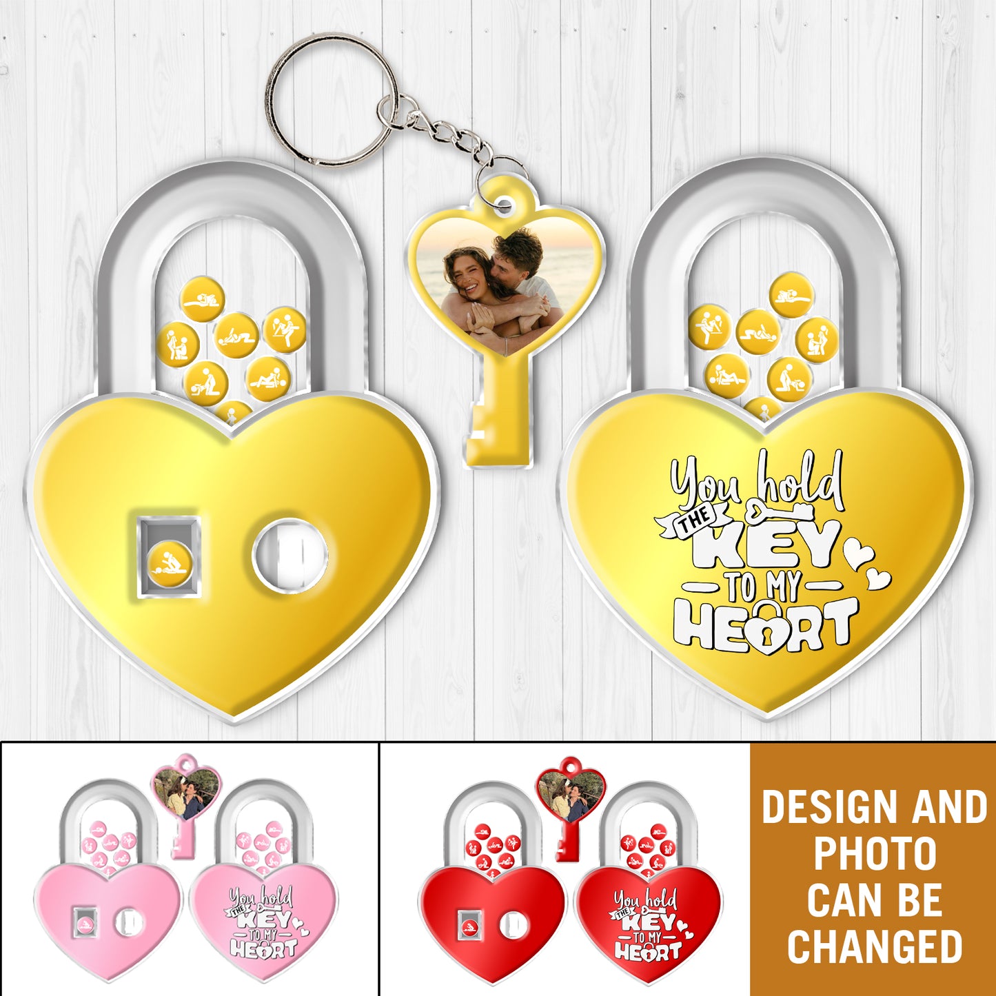 Couple - You Hole The Key To My Heart - Personalized Heart Padlock Gacha Game