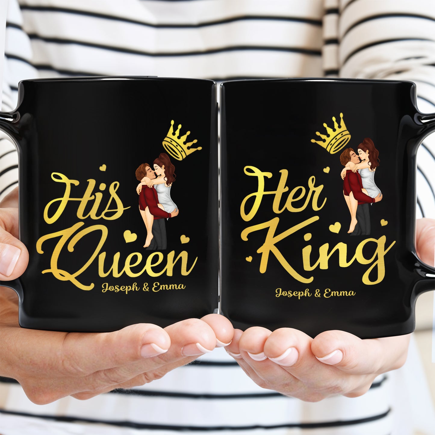 Couple - My King My Queen - Personalized Black Mug