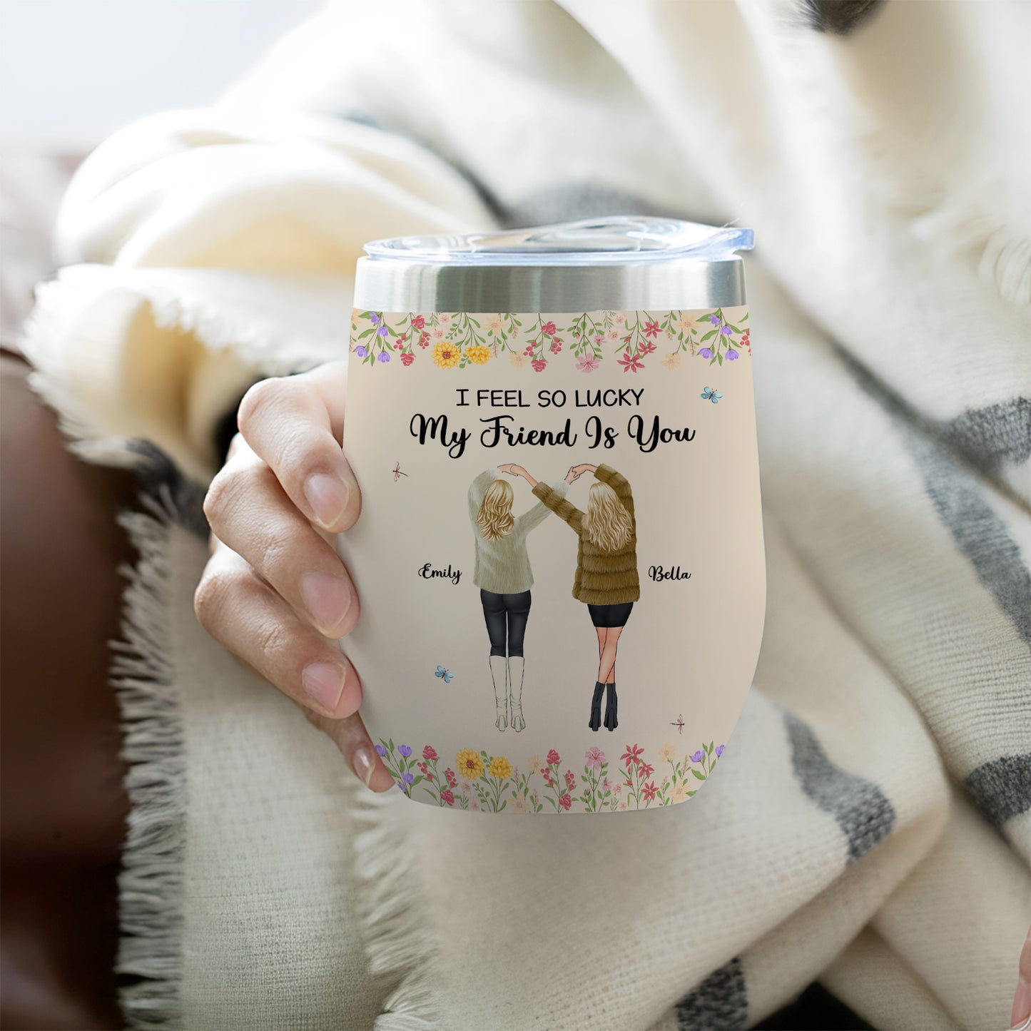 Besties - Friends Give Hope When Life Is Low - Personalized Wine Tumbler