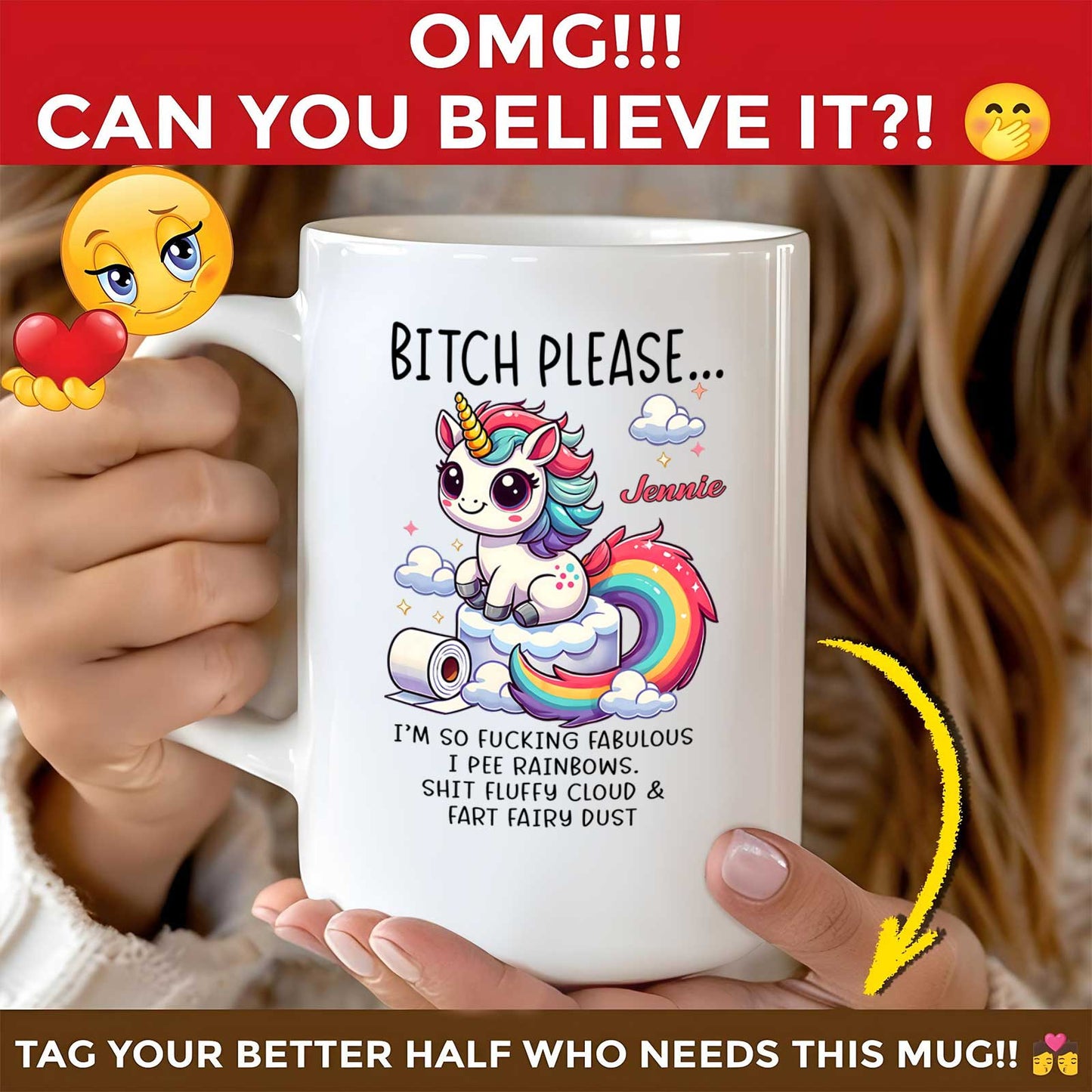 Bestie - Bitch Please - Personalized Unicorn Mug