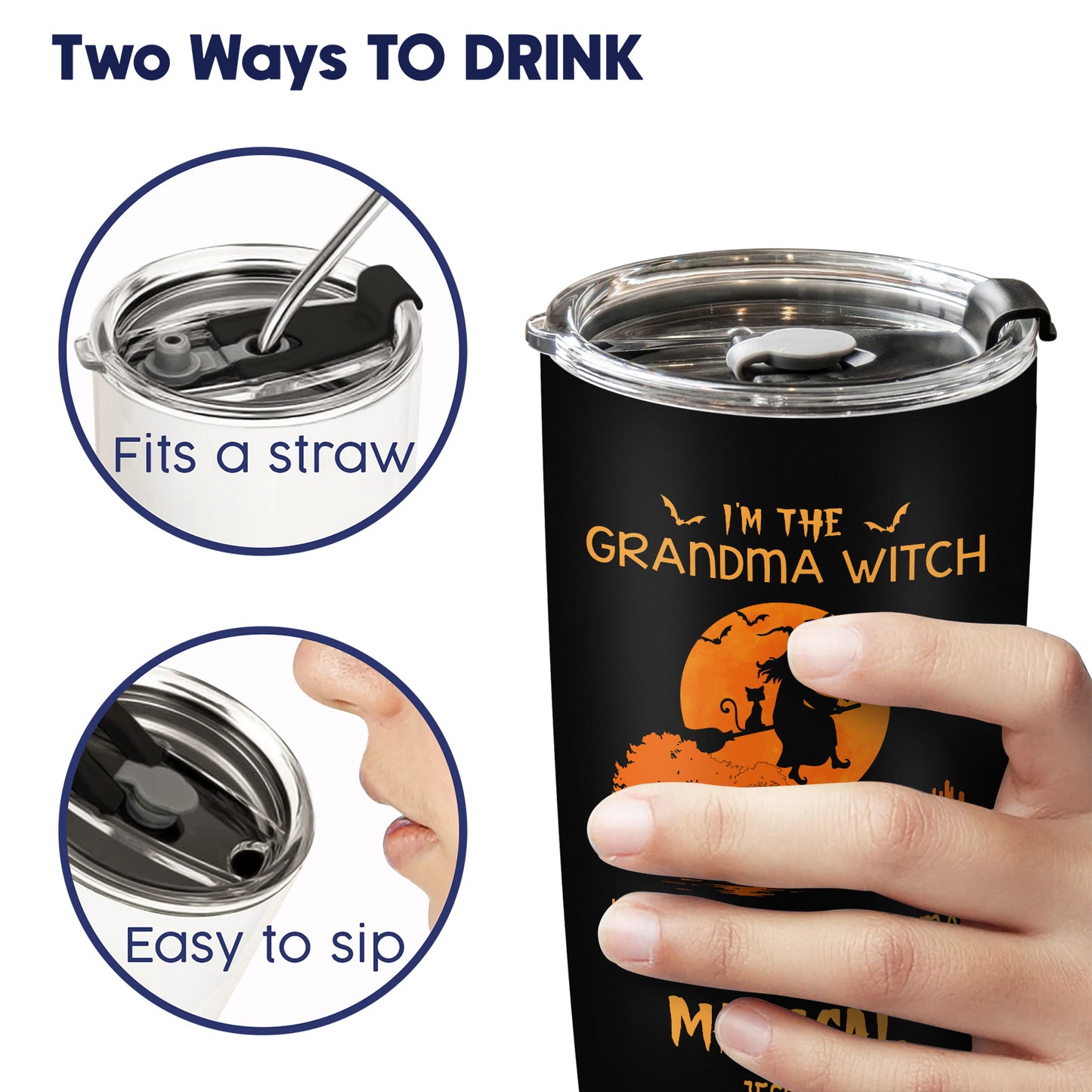 Halloween - I'm the Grandma Witch - Personalized Witch Tumbler