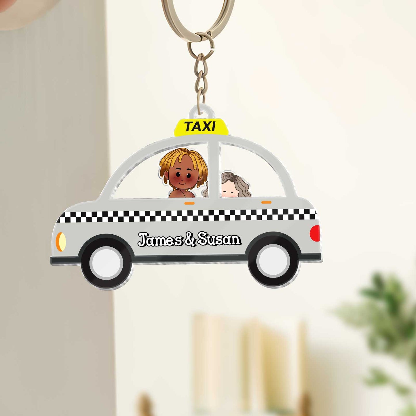 Couple - Love Journey Of Ours - Personalized Taxi Shaking Keychain