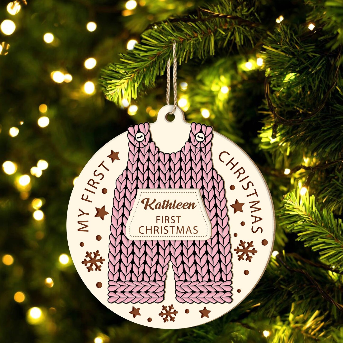 Christmas - Baby's First Christmas - Personalized 2-Layered Ornaments