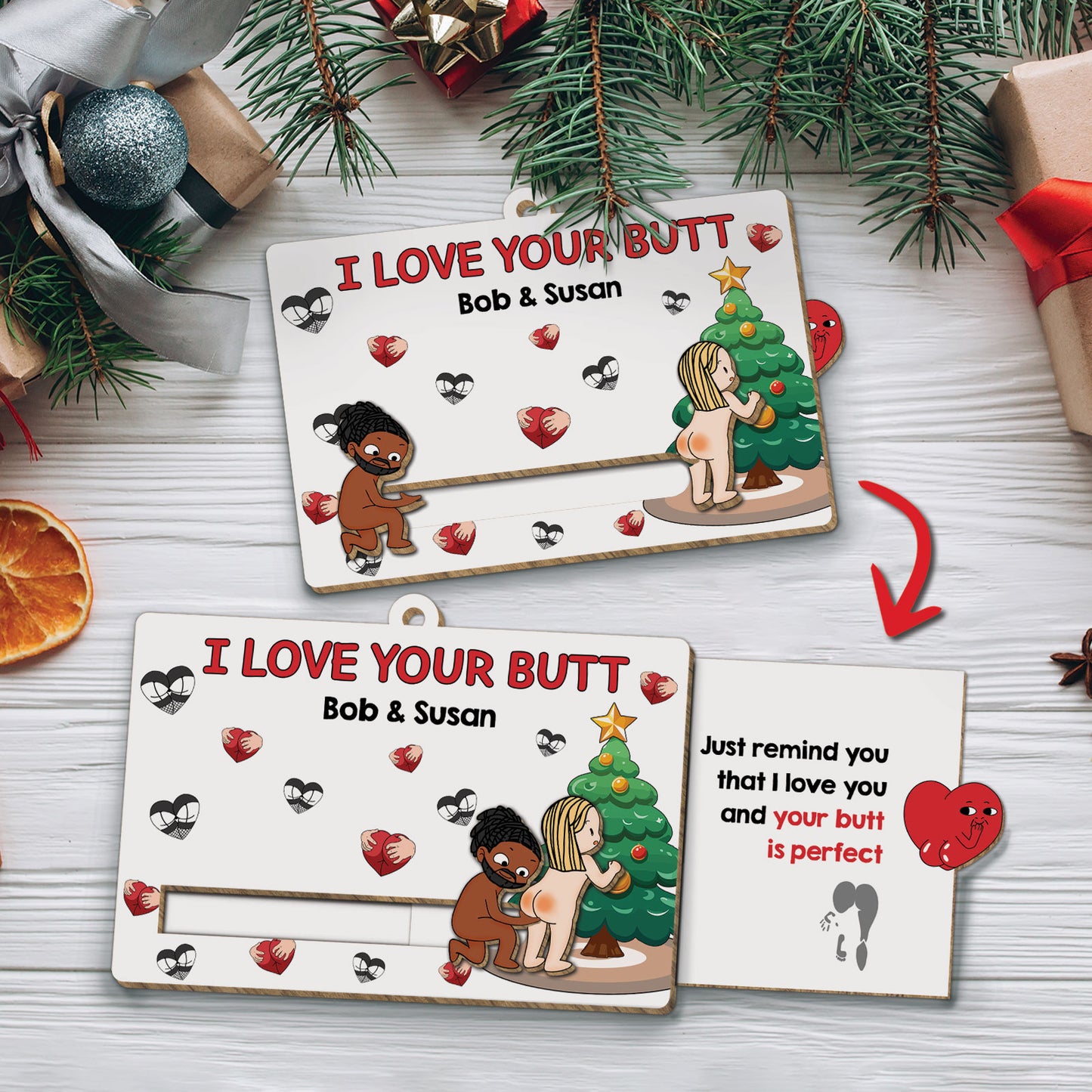 Couple - Just remind You That I Love You - Personalized Wooden Slider Card