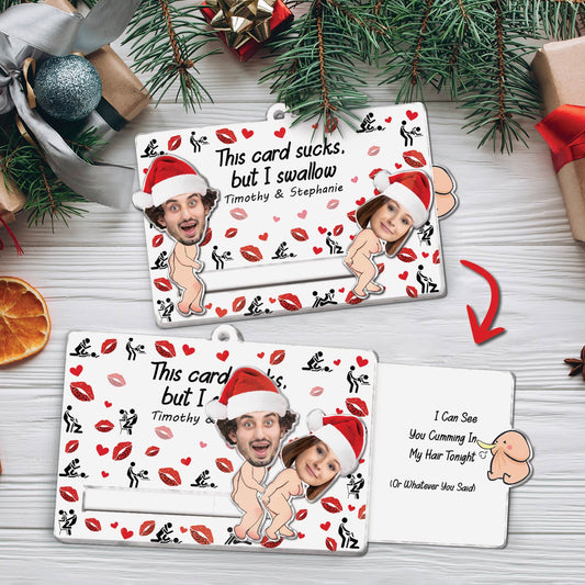 Couple - I Fucking Love You - Personalized Custom Photo Acrylic Slider Ornament