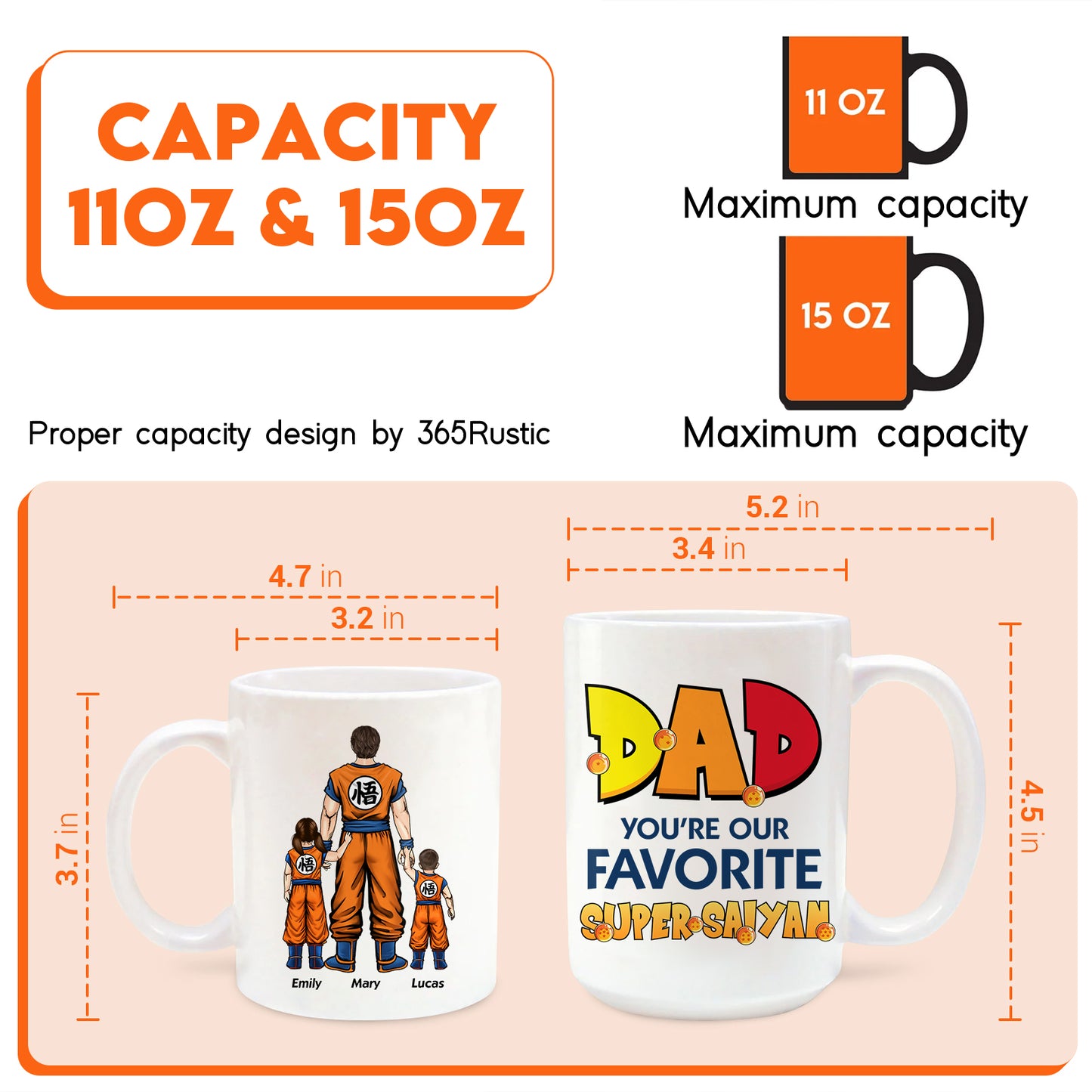 Father - Dad You're Our Favorite Super Saiyan - Personalized Mug