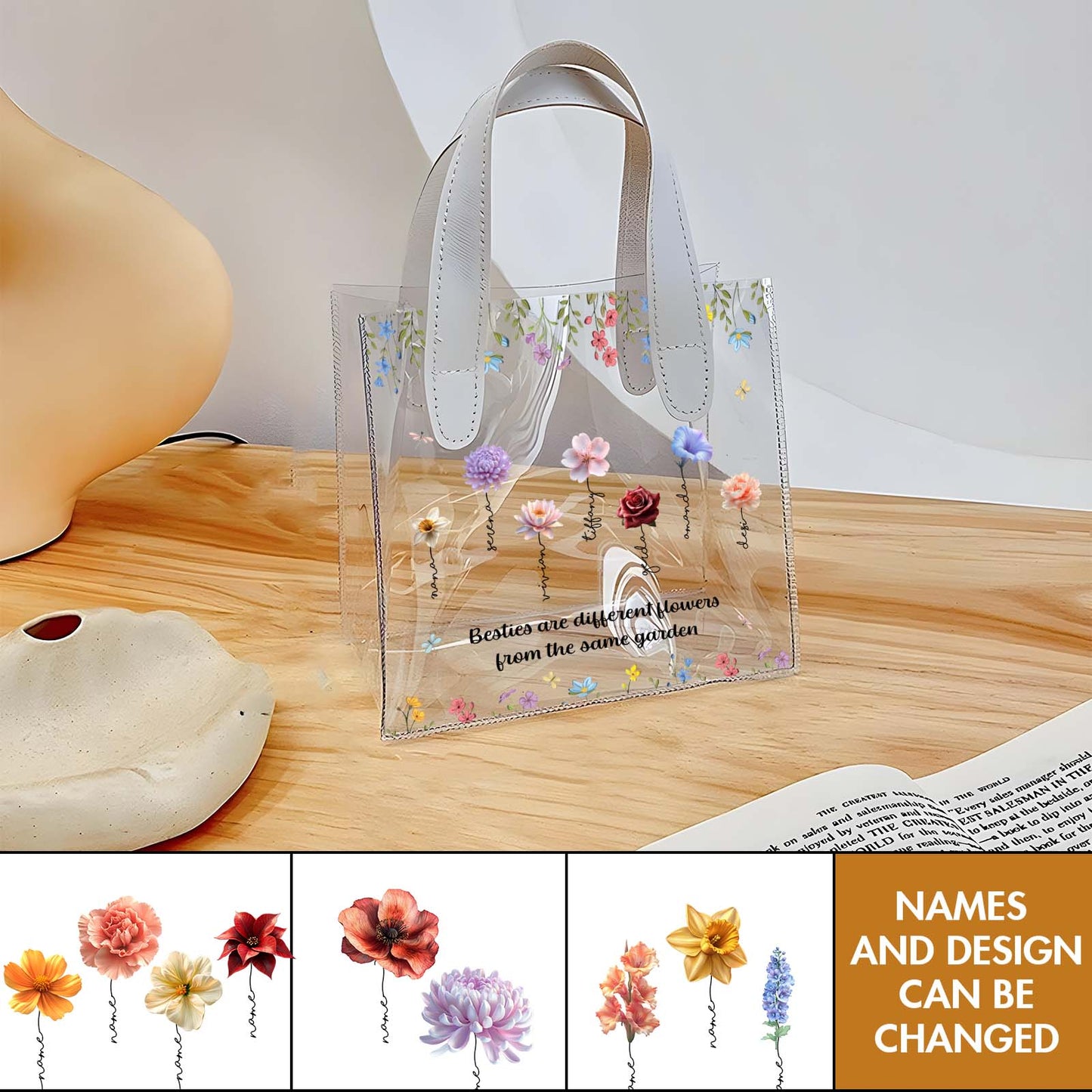 Besties - Besties Are Different Flowers From The Same Garden - Personalized Handbag