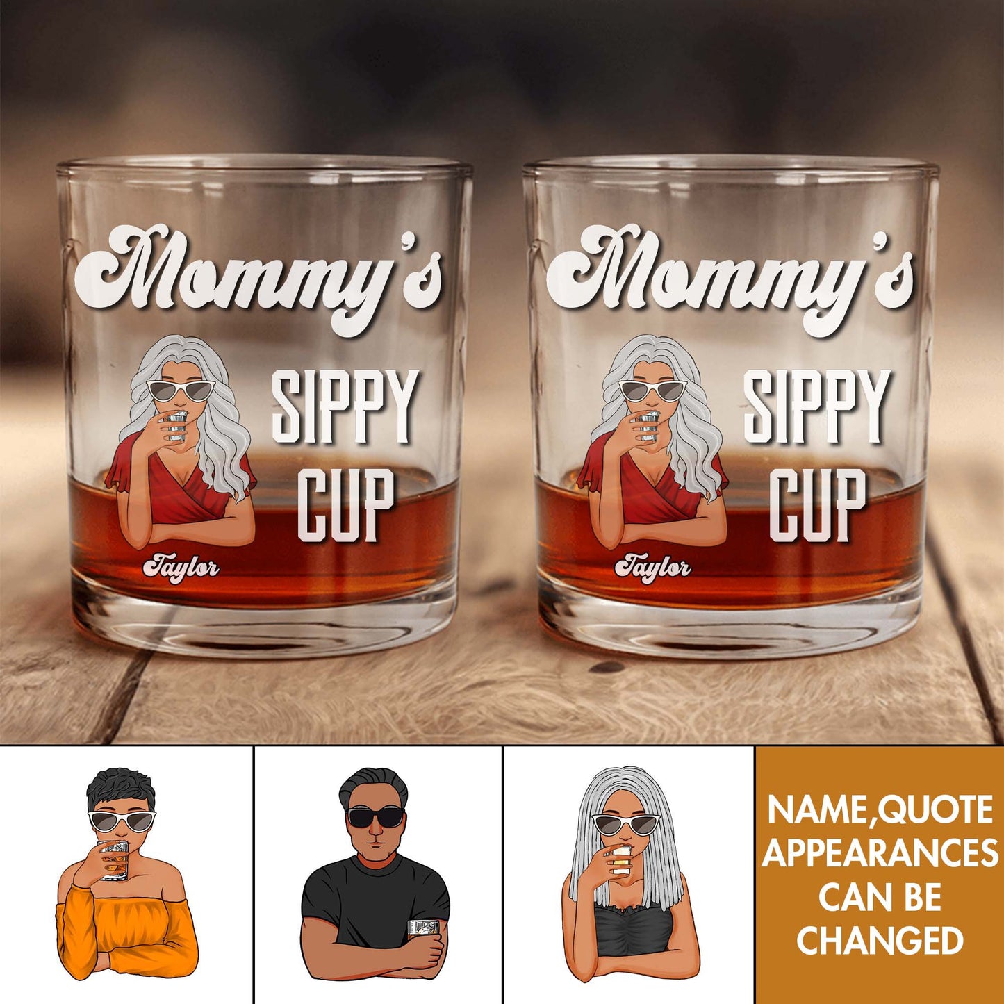 Family - Mommy/Daddy's Sippy Cup- Personalized Whisky Glass