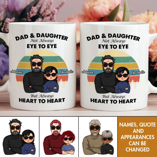 Father - Heart To Heart - Personalized Mug