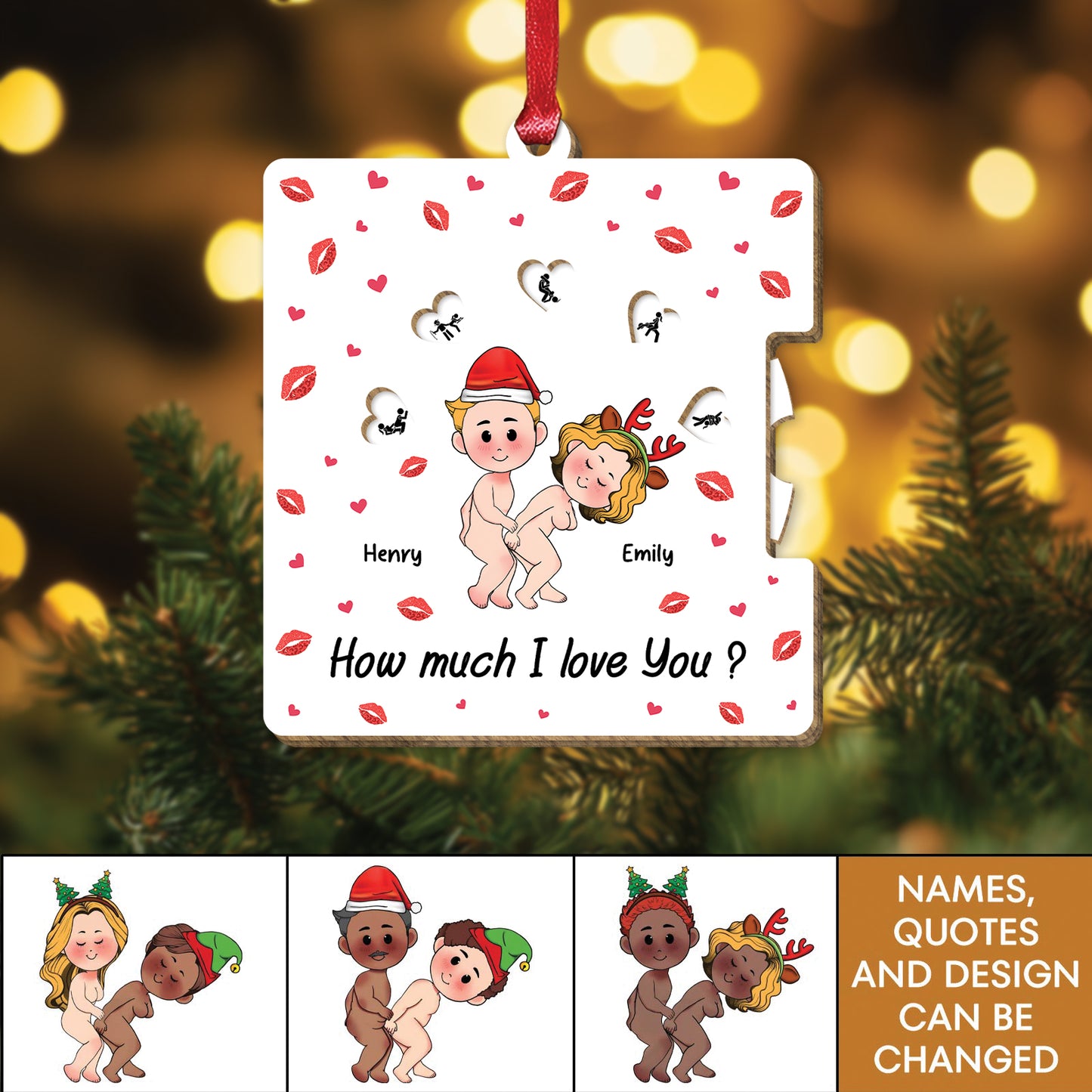 Couple - How Much I Love You? - Personalized Rolling Ornament