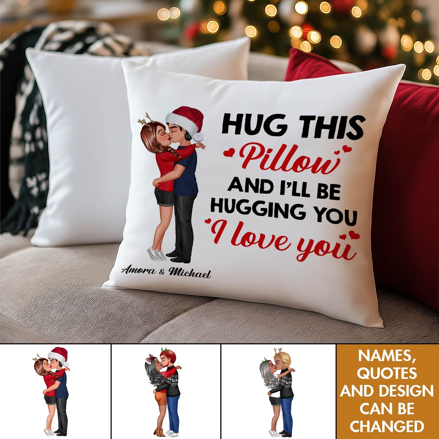 Couple - Hug This Pillow Until You Can Hug Me - Personalized Pillow