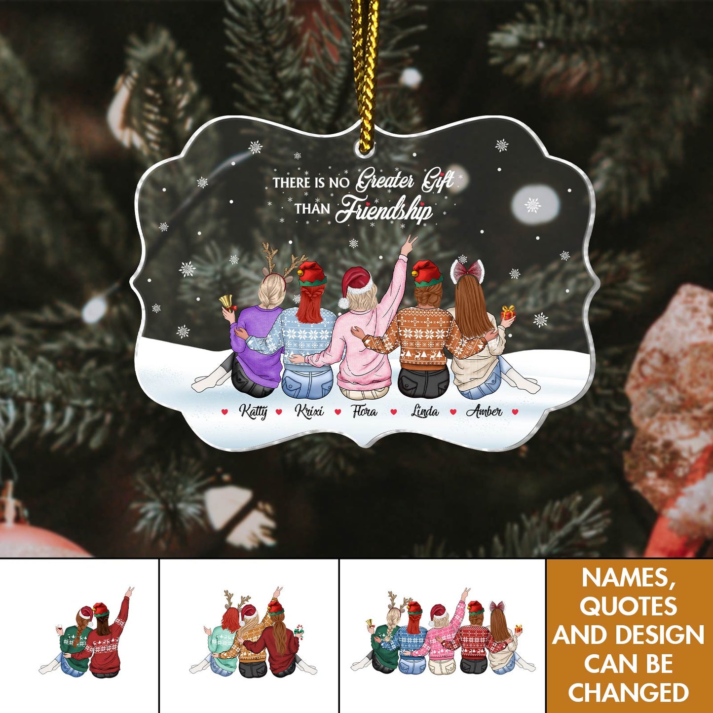 Besties -  Not Sisters By Blood But Sisters By Heart - Personalized Ornament