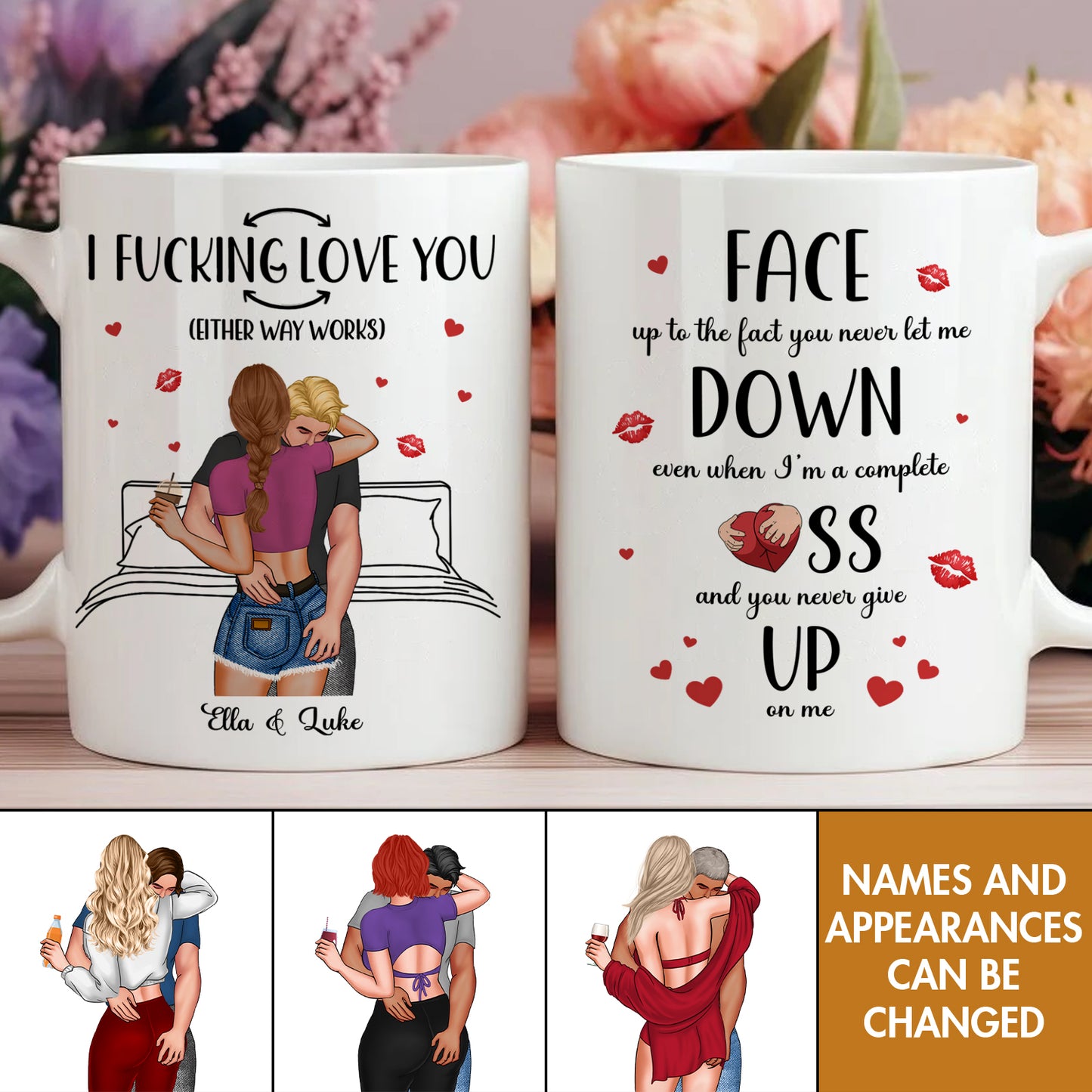 Couple - Face Down Ass Up - Personalized White & Black Mug