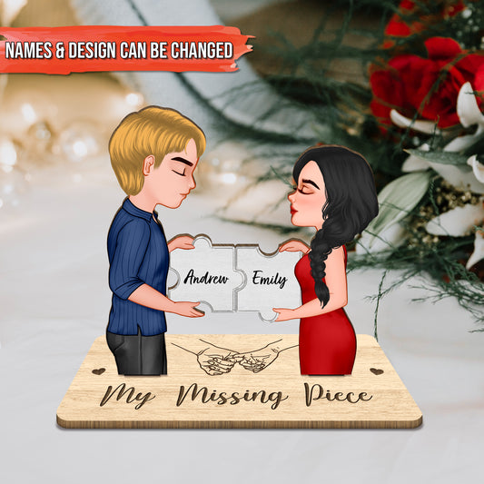 Couple - My Missing Piece - Personalized Wooden Table Decoration