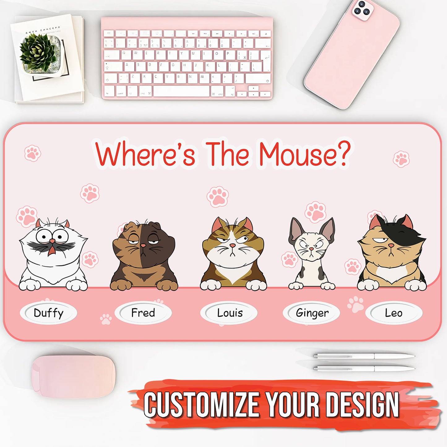 Pet Lover - Where's The Mouse? - Personalized Mouse Pad