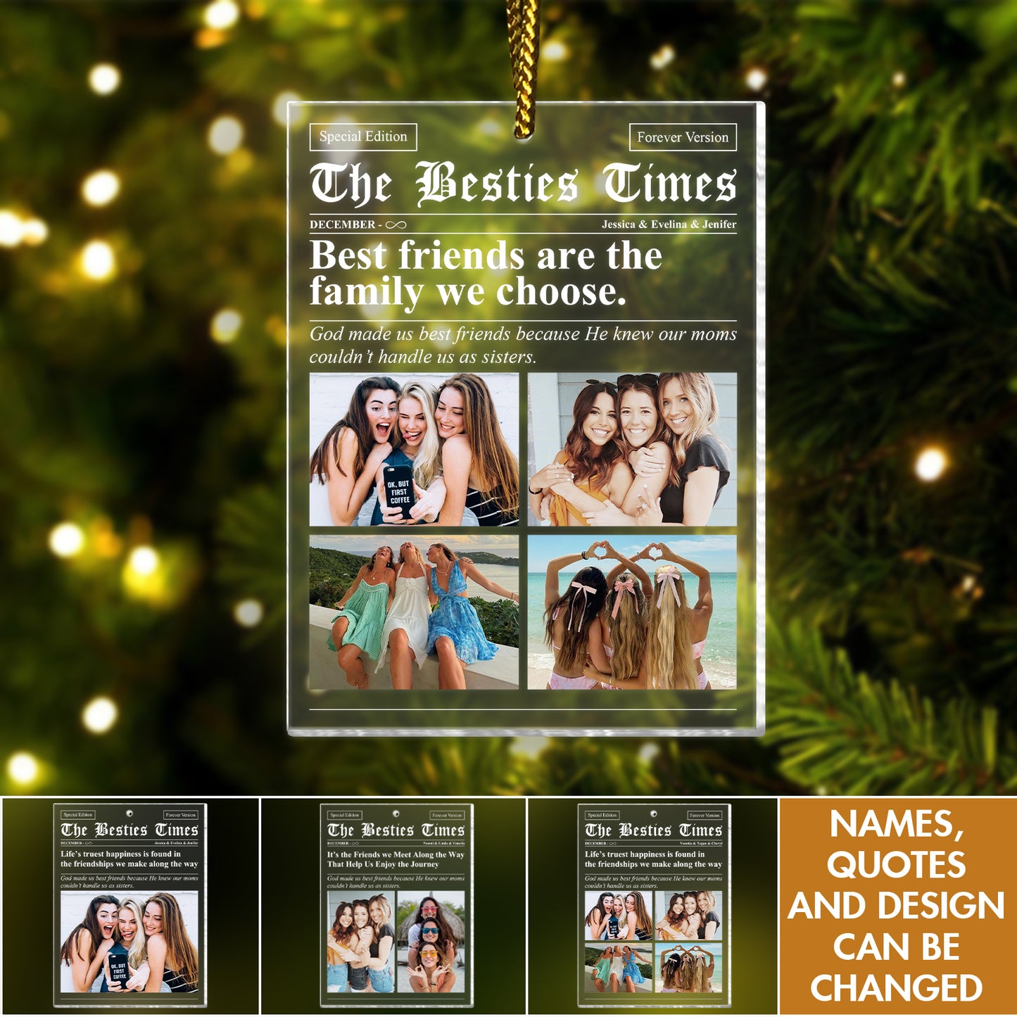 Bestie - The Besties Times - Personalized Photo Acrylic Ornament