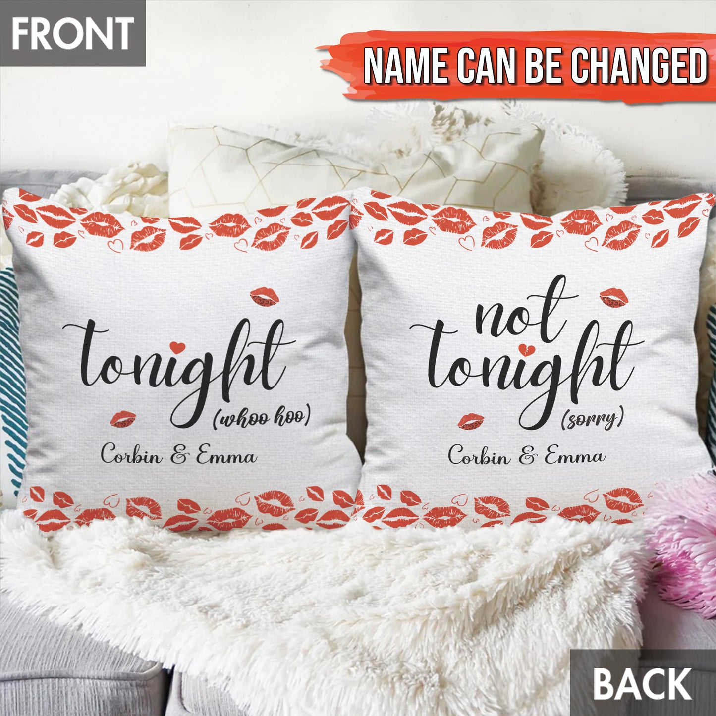 Couple - Tonight/Not Tonight - Personalized Pillow