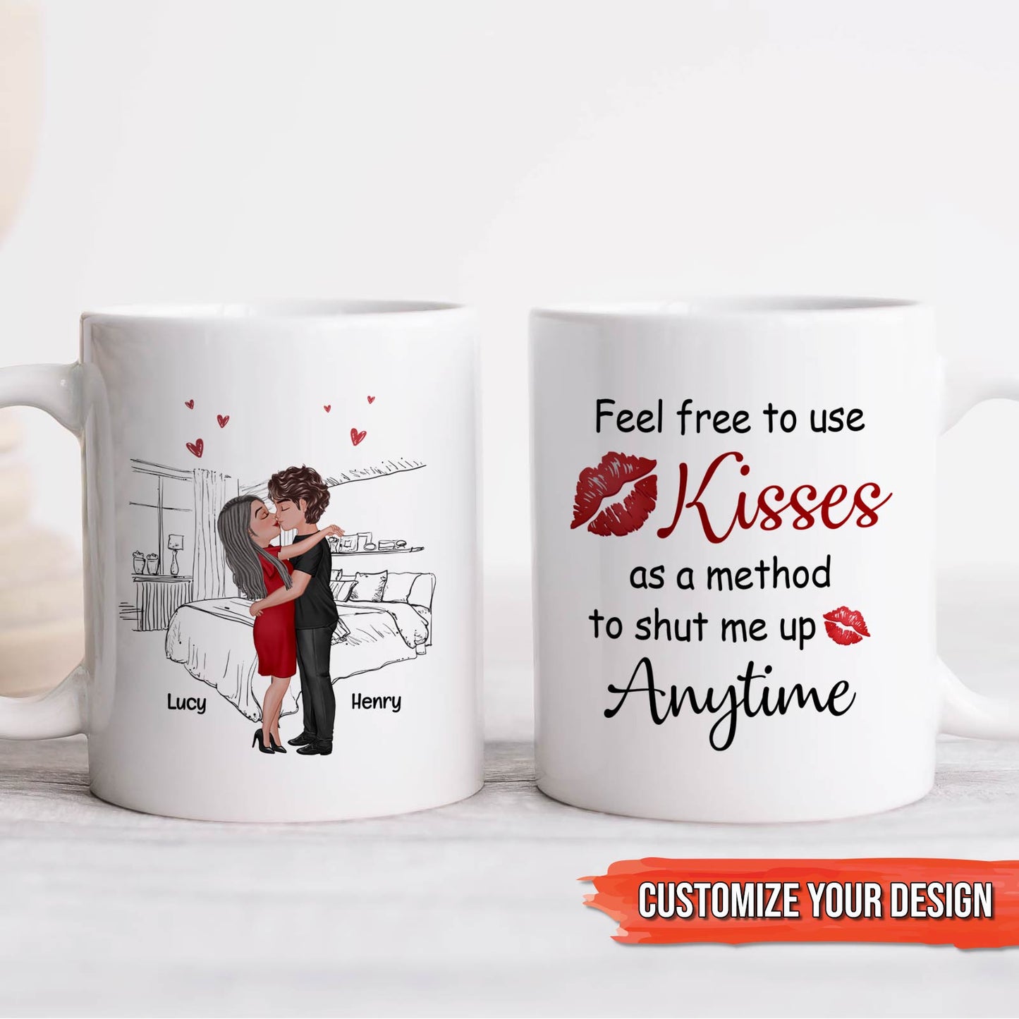 Couple - Use Kisses As A Method To Shut Me Up - Personalized Mug