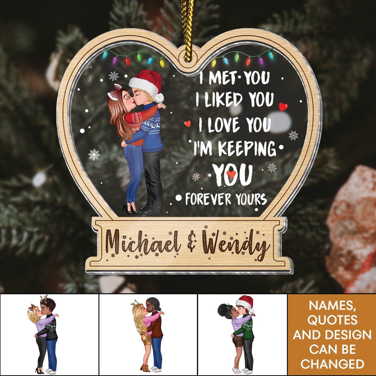 Couple - My Favorite Place In All The World Is Next To You - Personalized 2 - Layered Mix Ornament