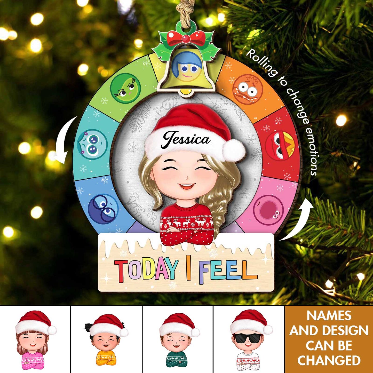 Family - Emotions Rolling - Personalized 3-Layered Mix Ornament