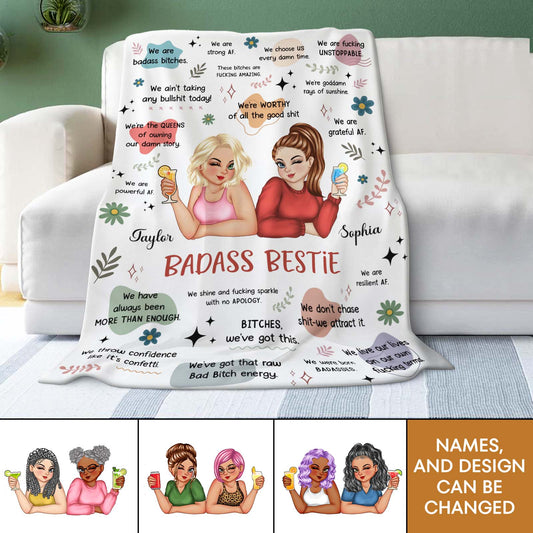 Besties - Bad B*tch - Personalized Blanket