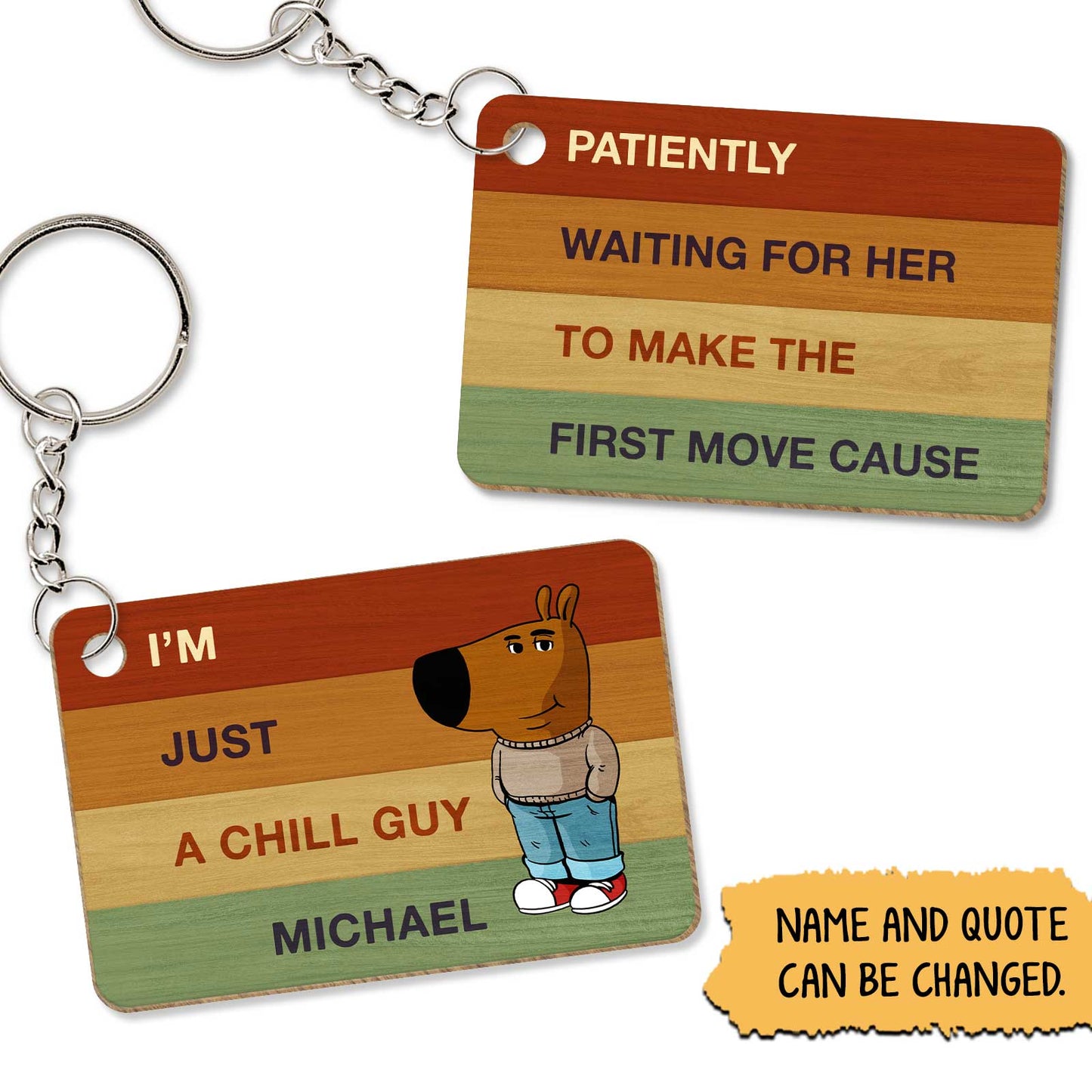 Chill guy - Personalized Keychain