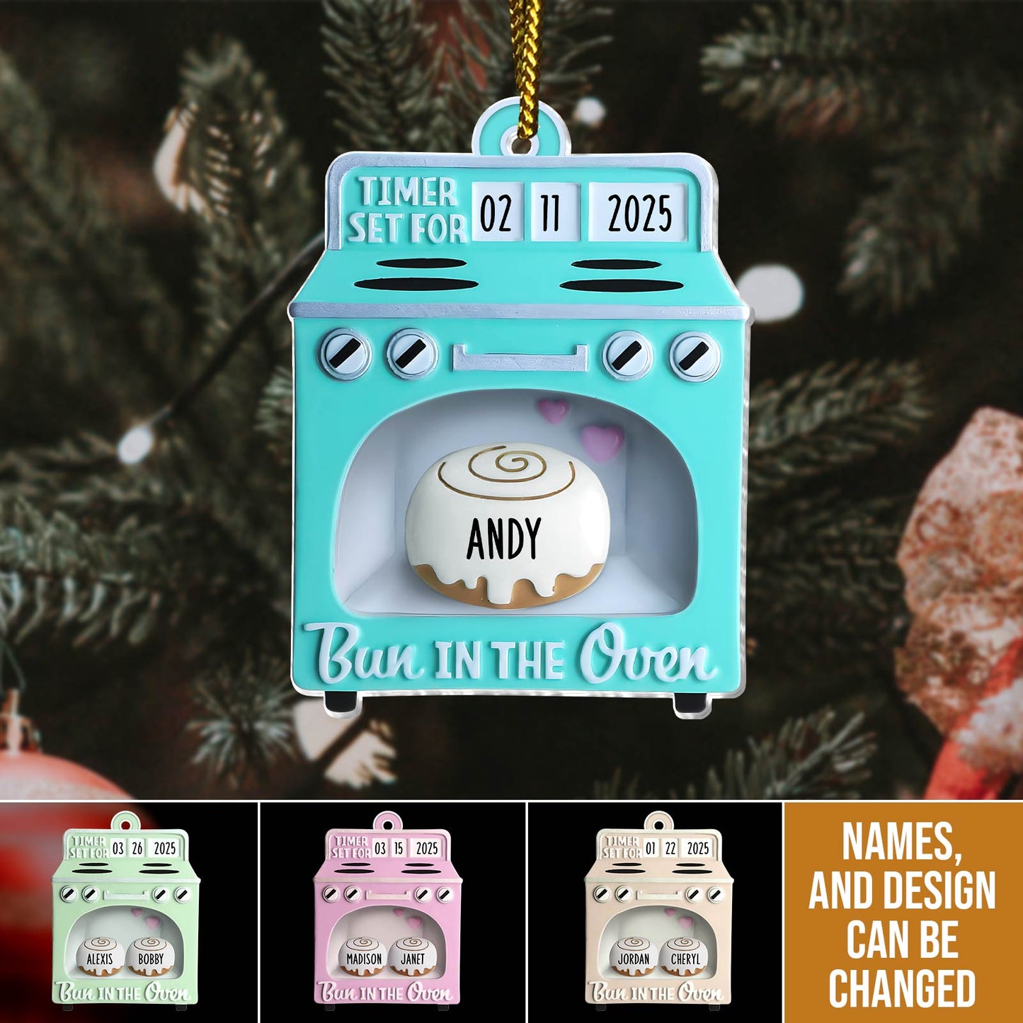 Family - Bun In The Oven - Personalized Acrylic Ornament