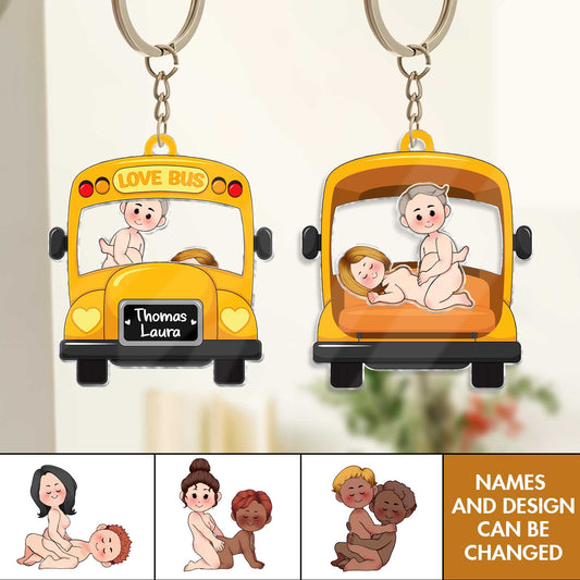 Couple - Love Bus - Personalized Bus Shaking Keychain