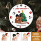 Couple - I Love Your Butt - Personalized Circle Ceramic Ornament