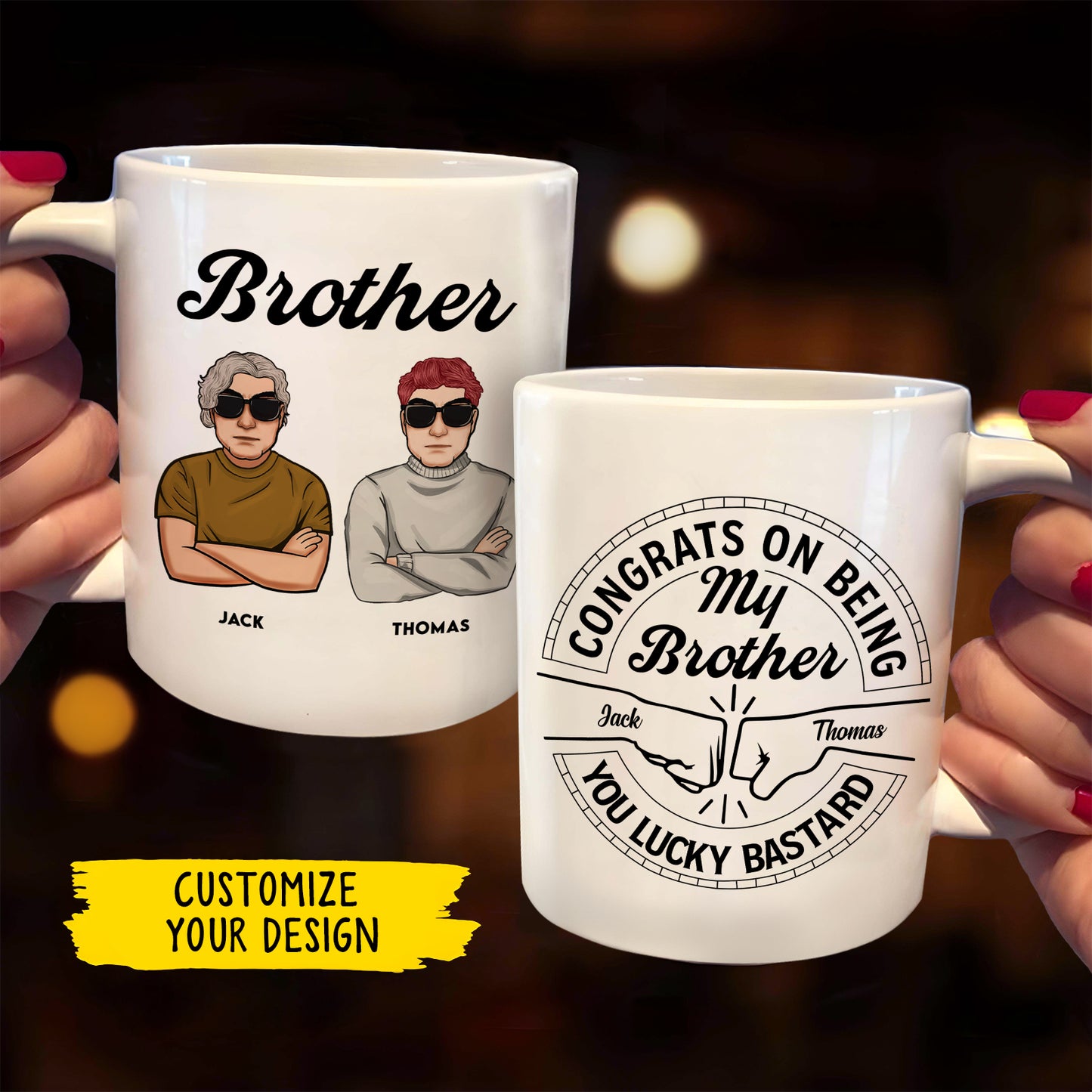 Friends - Congrats On Being My Brother You Lucky Man - Personalized Mug