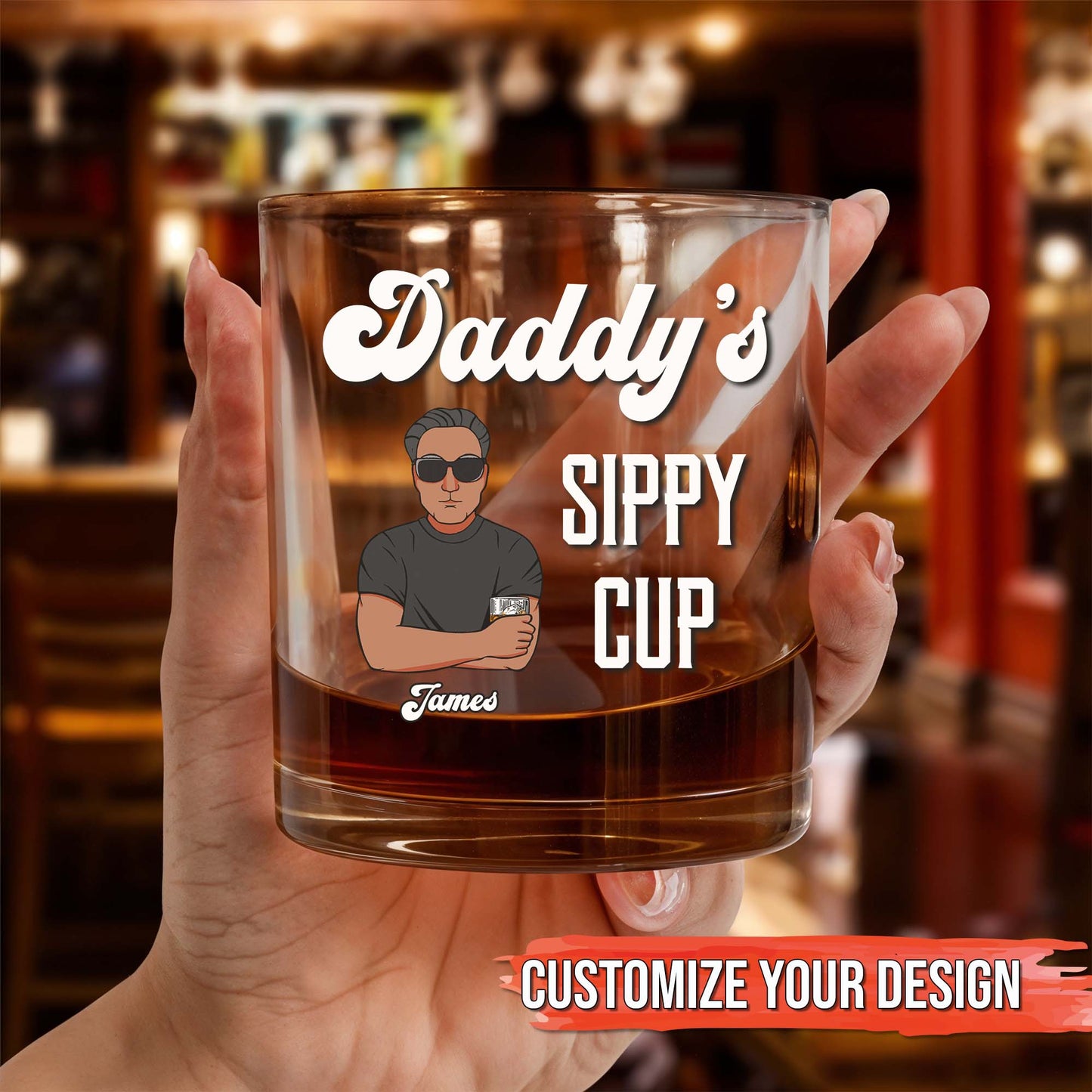 Family - Mommy/Daddy's Sippy Cup- Personalized Whisky Glass