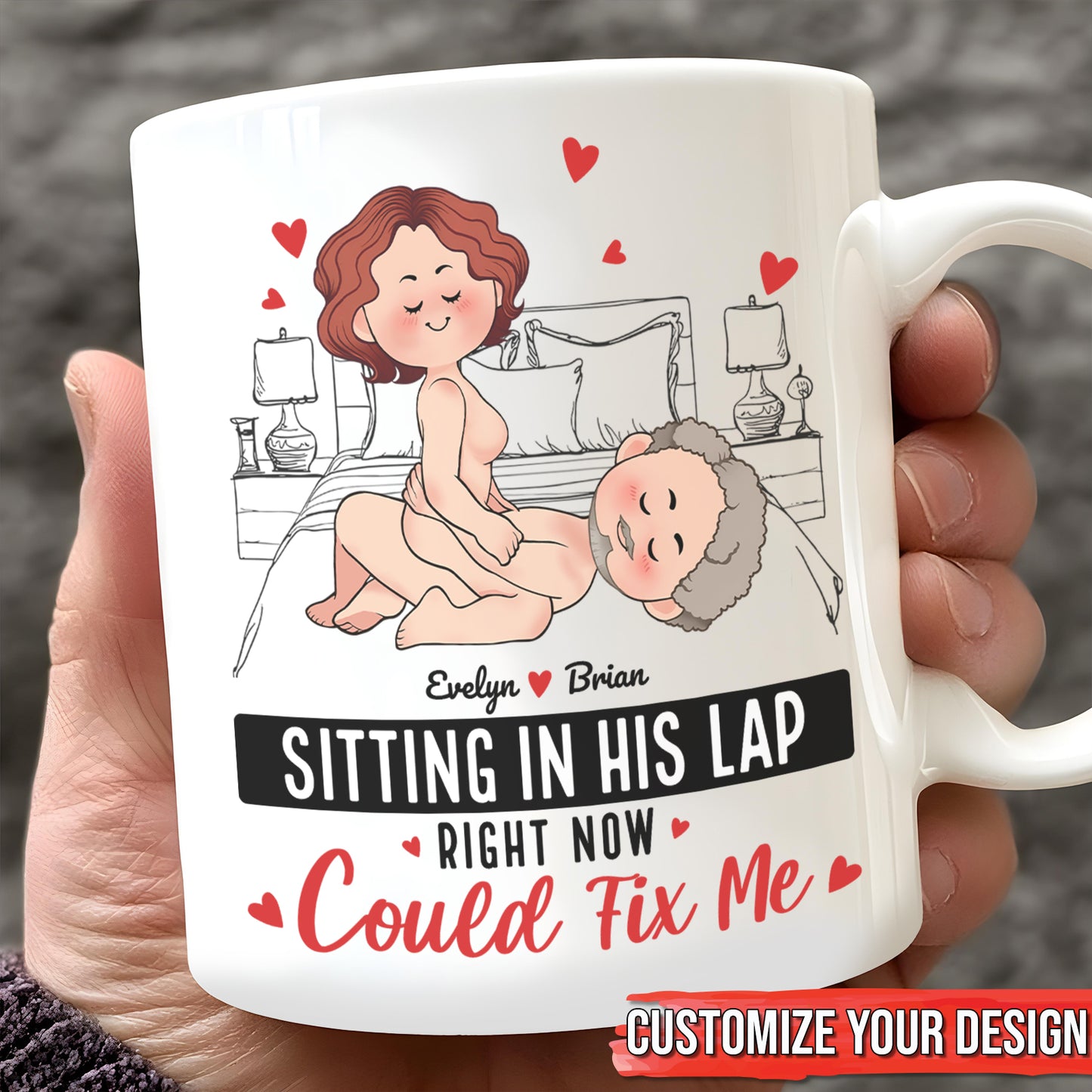 Couple - Sitting In His Lap Right Now Could Fix Me - Personalized Mug