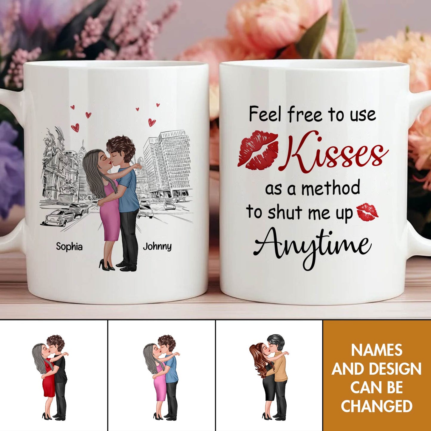 Couple - Use Kisses As A Method To Shut Me Up - Personalized Mug