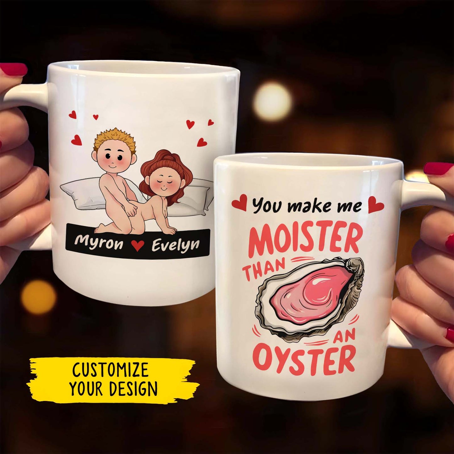 Couple - Moister Than An Oyster - Personalized Mug