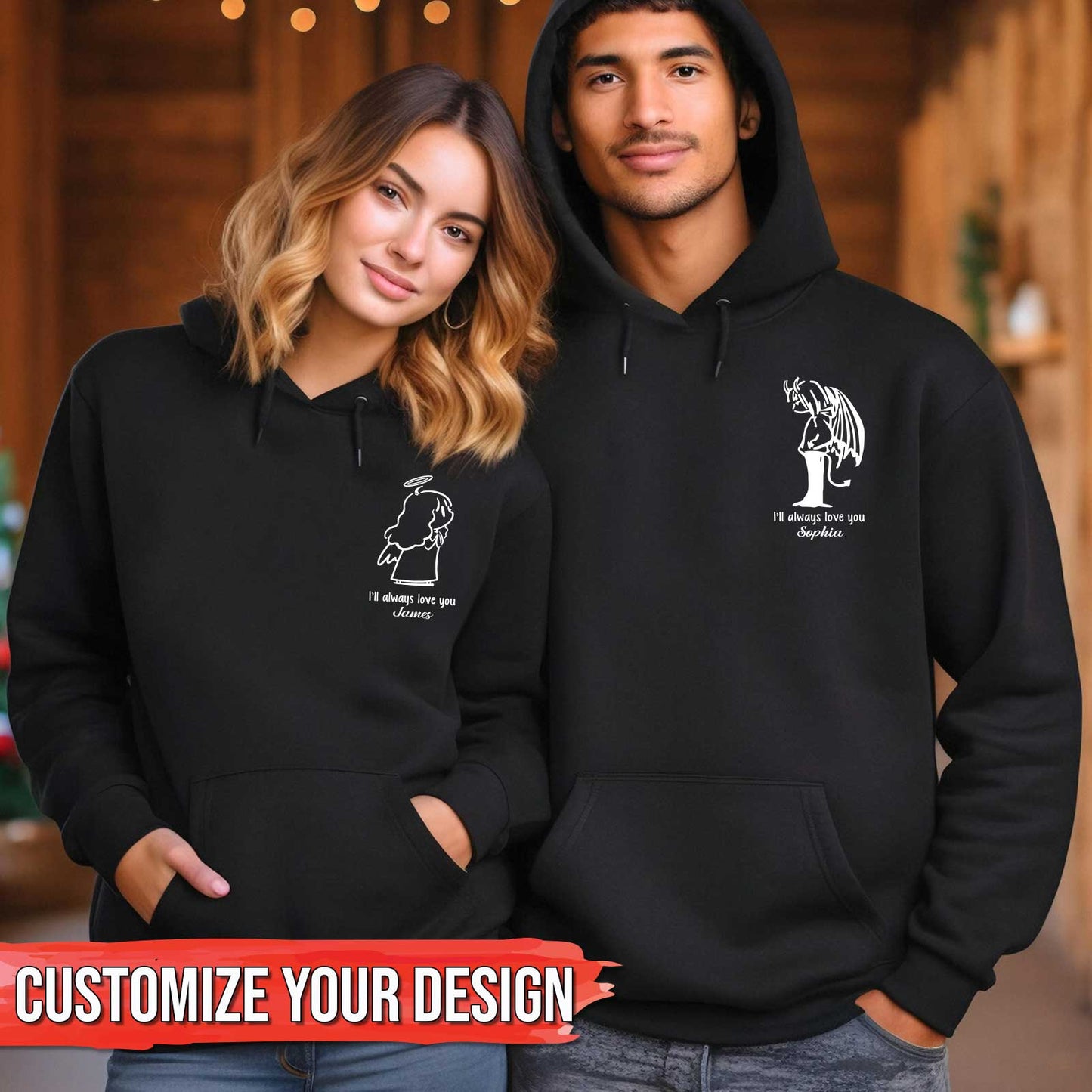 Couple - A Little Angel  - Personalized T-shirt, Hoodie & Sweater