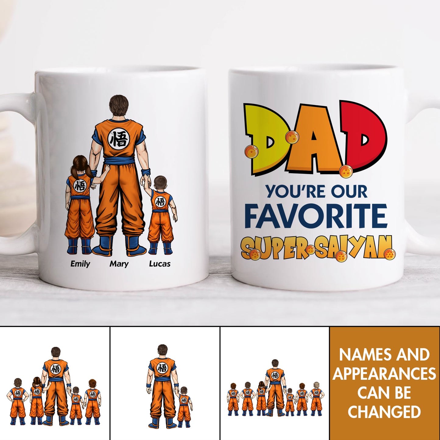 Father - Dad You're Our Favorite Super Saiyan - Personalized Mug