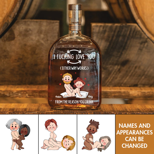 Couple - From The Reason You Drink - Personalized Whiskey Bottle