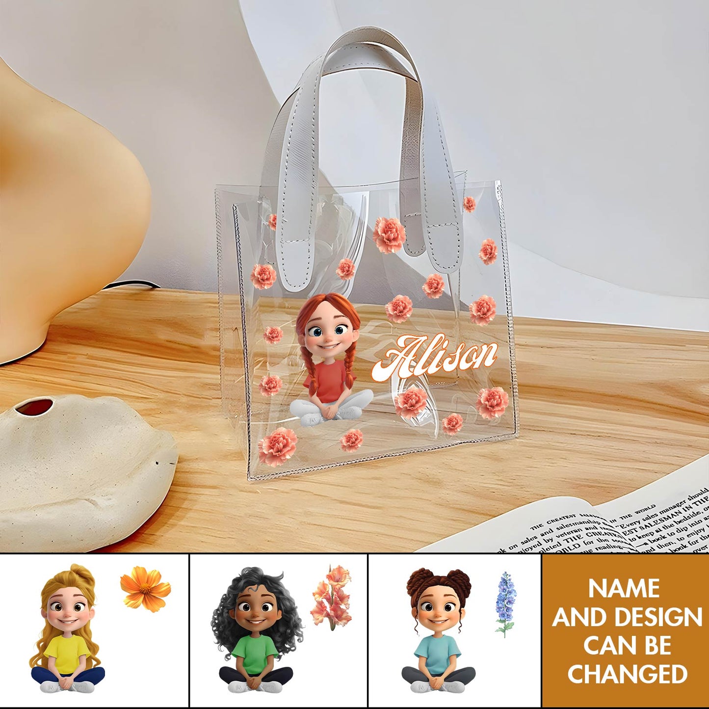 Gift For Her - Personalized Transparent Hand Bag